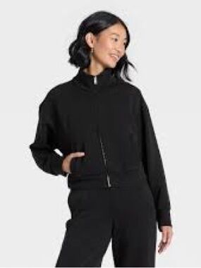 A New Day™ Women's Sandwash Zip-Up - Black - M
